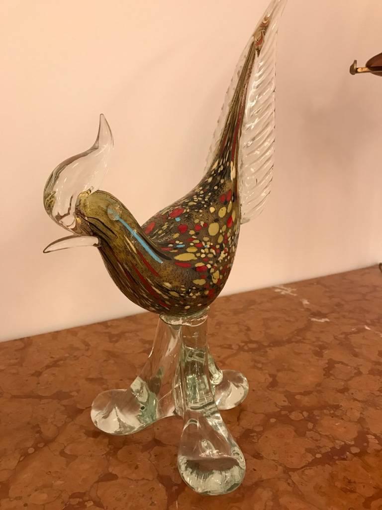 murano glass roosters