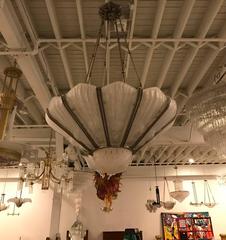 Lampadario Art Deco francese di Hettier & Vincent e Genet & Michon