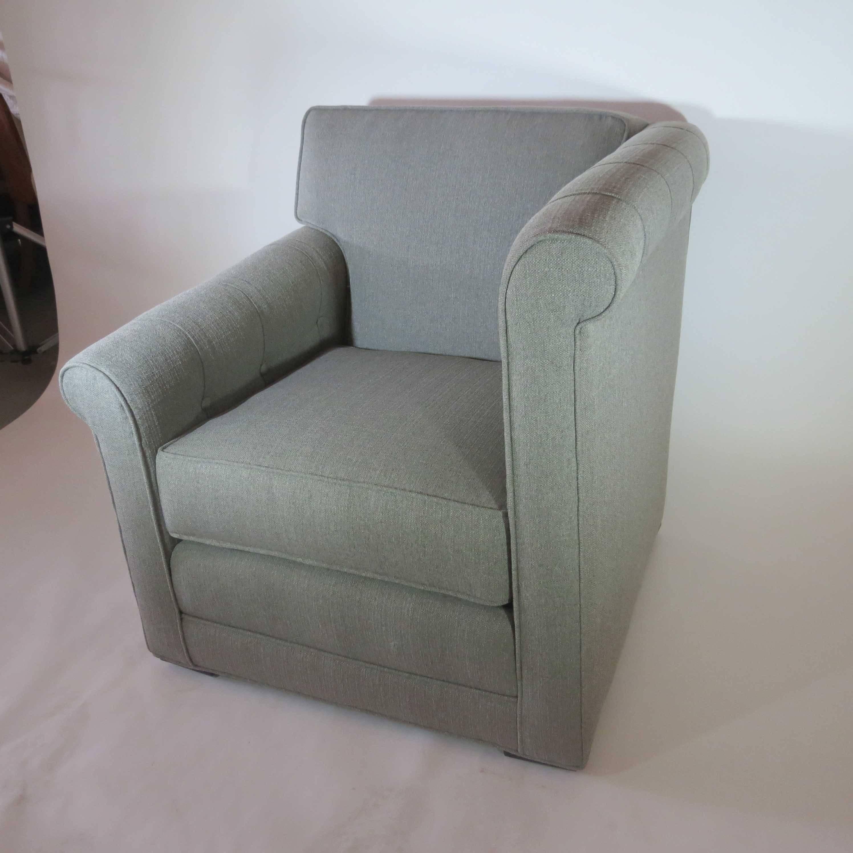 Mid-20th Century American Art Deco Modernage Asymmetrical Chair and Ottoman For Sale