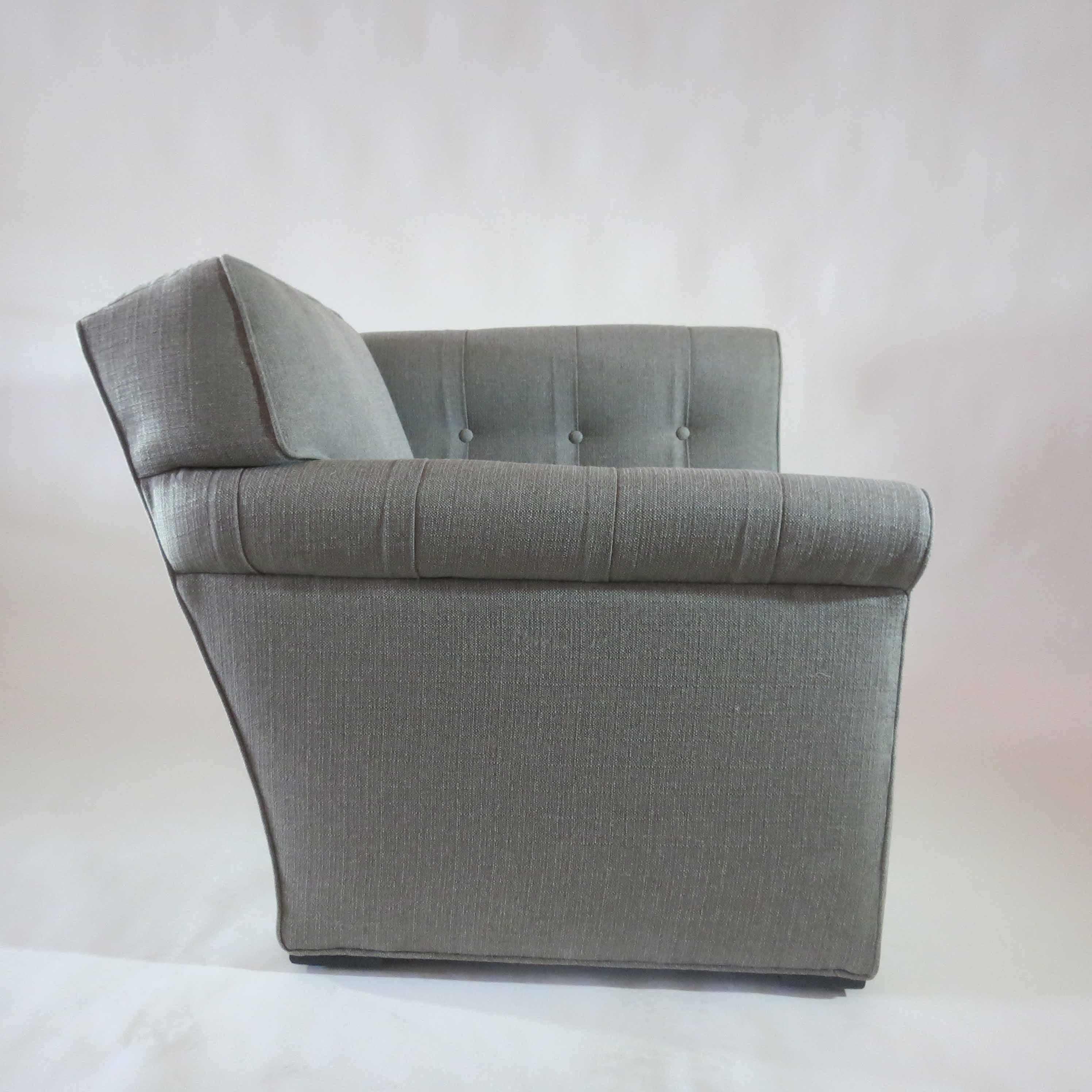 Wood American Art Deco Modernage Asymmetrical Chair and Ottoman For Sale