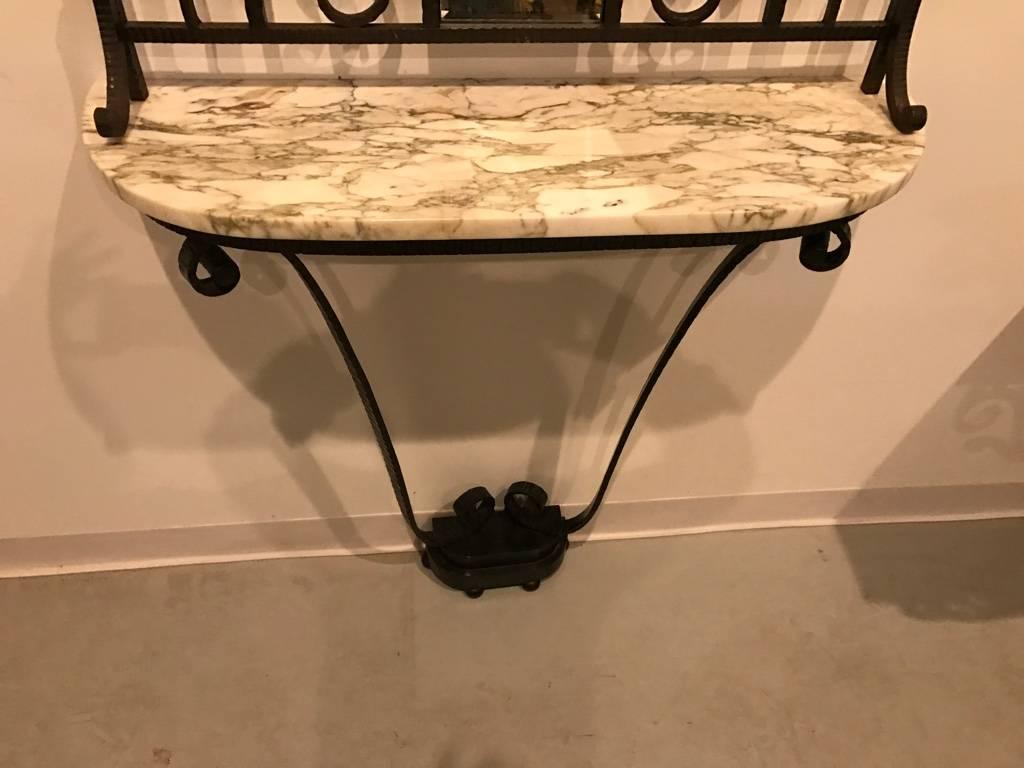 Stunning French Art Deco Console Table Having Marble and Mirror 2