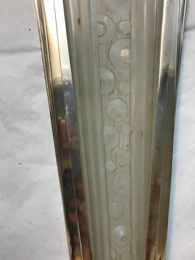 Pair of French Art Deco Sconces with Geometric and Skyscraper Motif In Excellent Condition In North Bergen, NJ