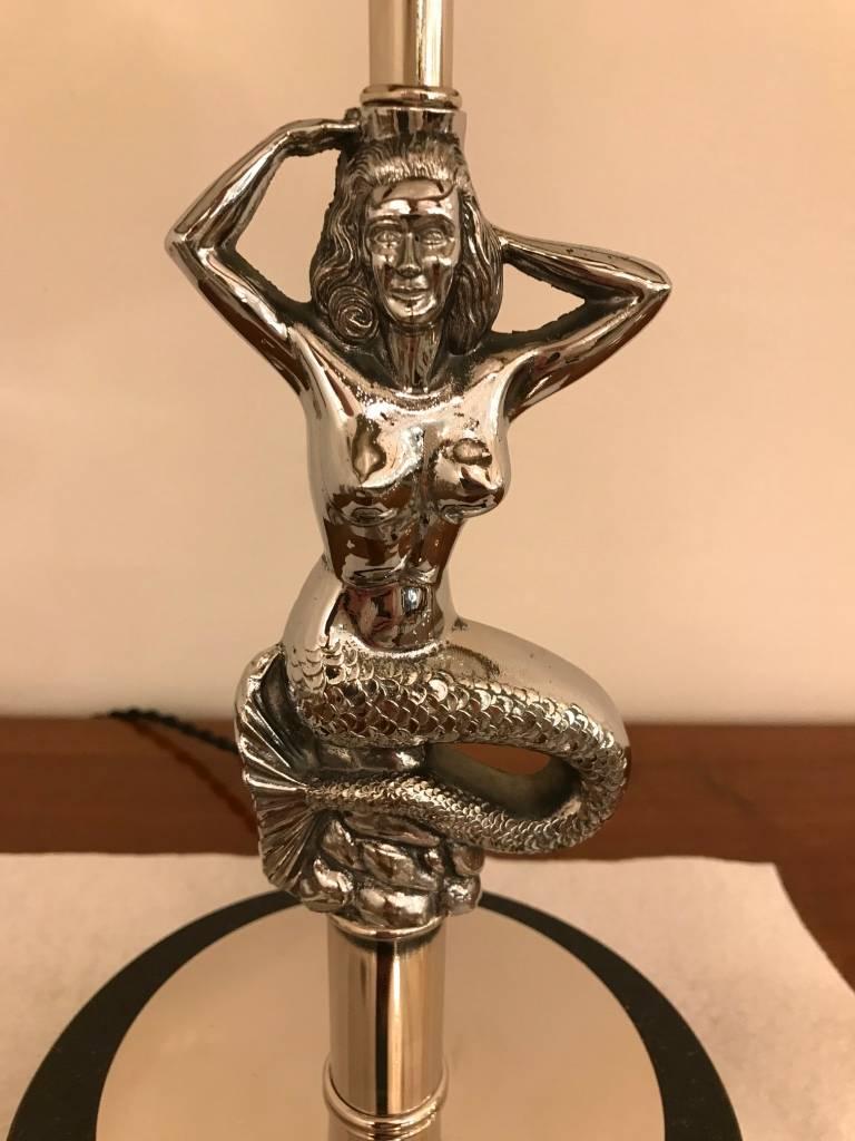Lampe de table sirène Art Déco française par Genet et Michon Excellent état - En vente à North Bergen, NJ