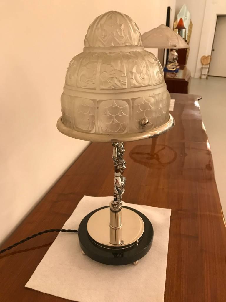 Mid-20th Century French Art Deco Mermaid Table Lamp by Genet Et Michon For Sale