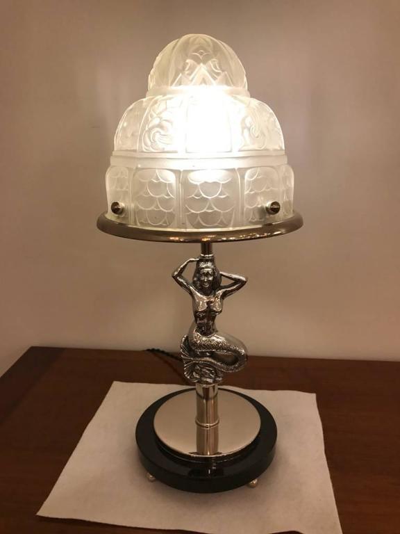 French Art Deco Mermaid Table Lamp By Genet Et Michon For At French Art Deco Mermaid Table Lamp By Genet Et Michon For 5