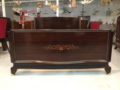 French Art Deco Mother-of-pearl Bed in the Style of Jules Leleu