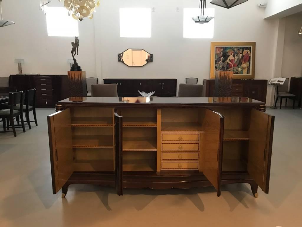 French Art Deco Four Door Buffet in the Style of Jules Leleu 1
