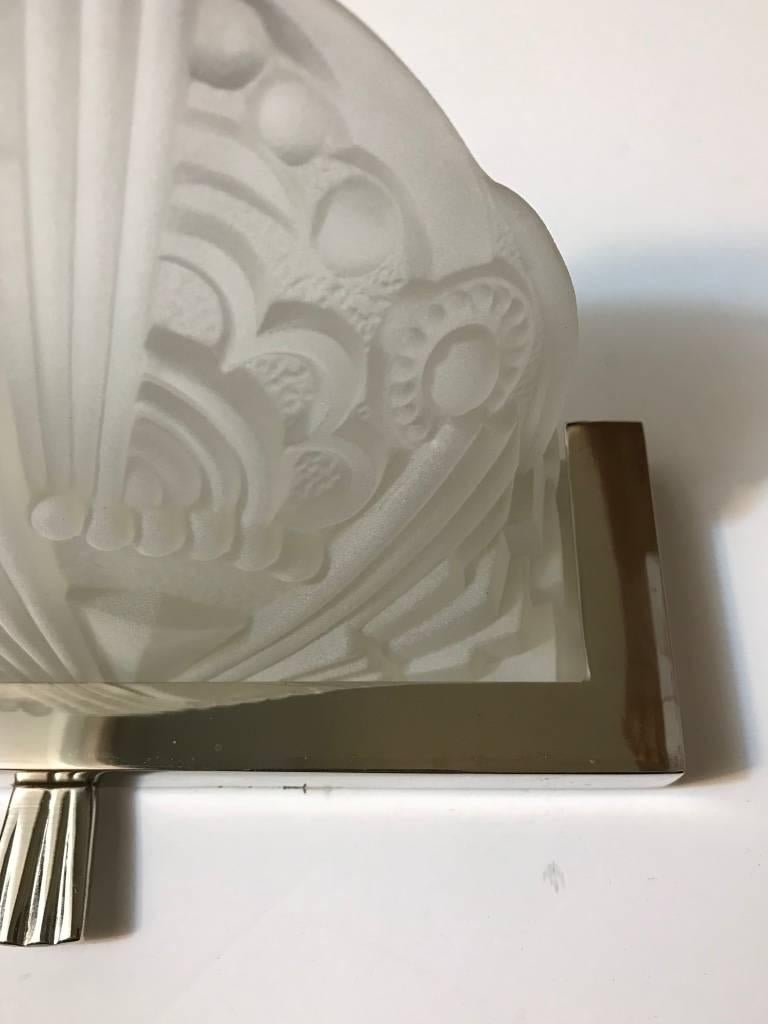 Pair of French Art Deco Sconces by Georges Leleu In Excellent Condition For Sale In North Bergen, NJ