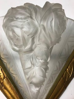 Art-déco-Wandleuchter, signiert von Verdun