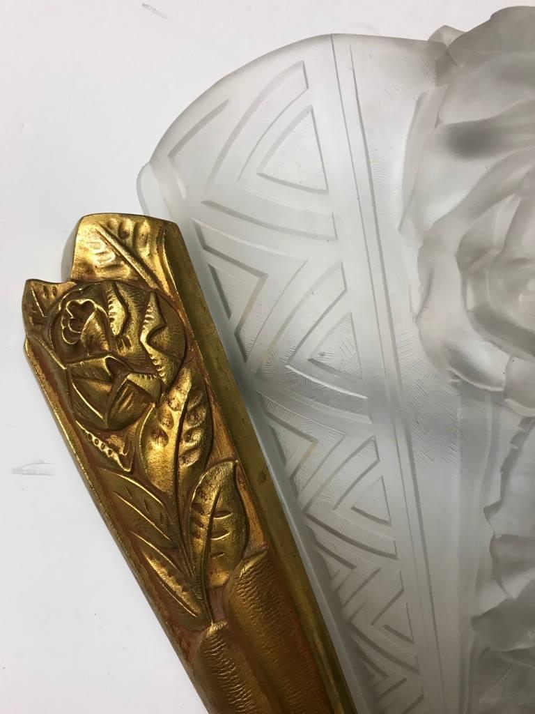 French Art Deco Wall Sconce Signed by Verdun In Excellent Condition For Sale In North Bergen, NJ