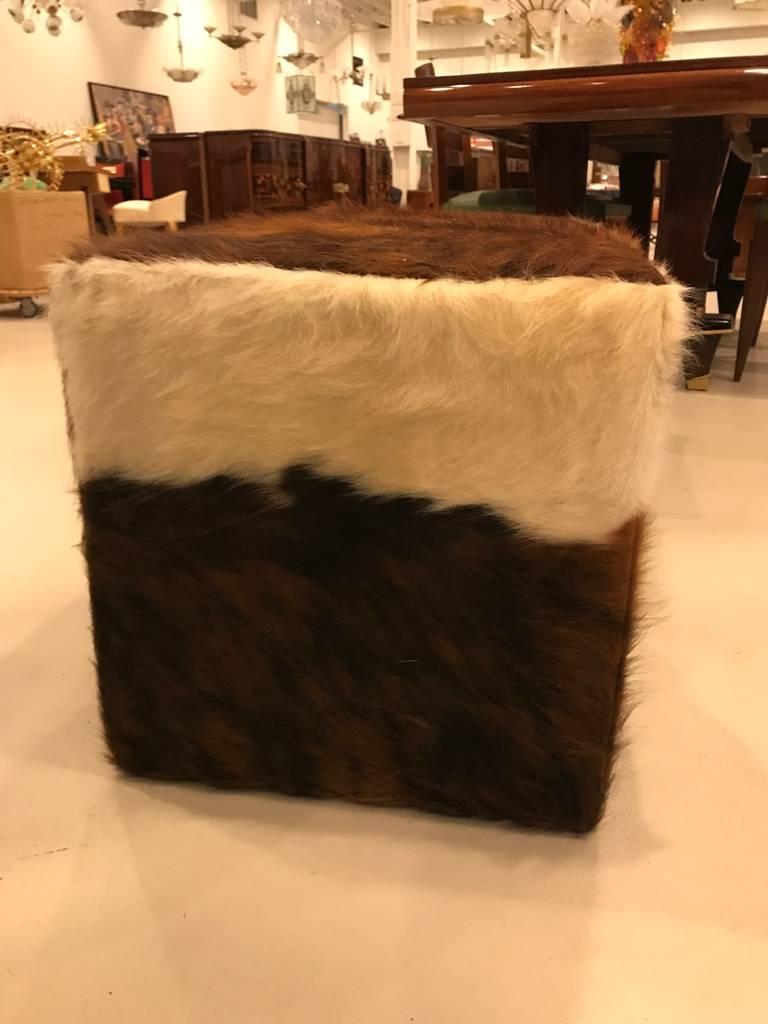 Cowhide Pair of Cow Hide Benches or Ottomans