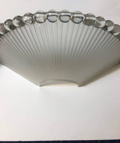 Pair of French Art Deco Lalique Sconces with Ribbed Motif "Perles"