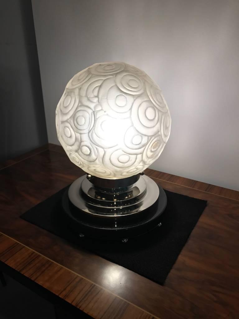 Lampe de bureau Art Déco française Sabino à motif géométrique en vente 4