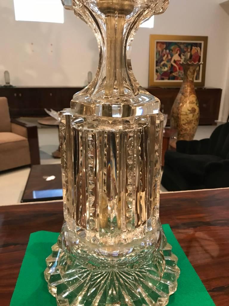 XIXe siècle Monumental vase impérial russe en cristal taillé en vente