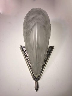 Pair of French Art Deco Wall Sconces by J Robert