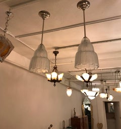Pair of French Art Deco Waterfall Chandeliers Signed by Sabino