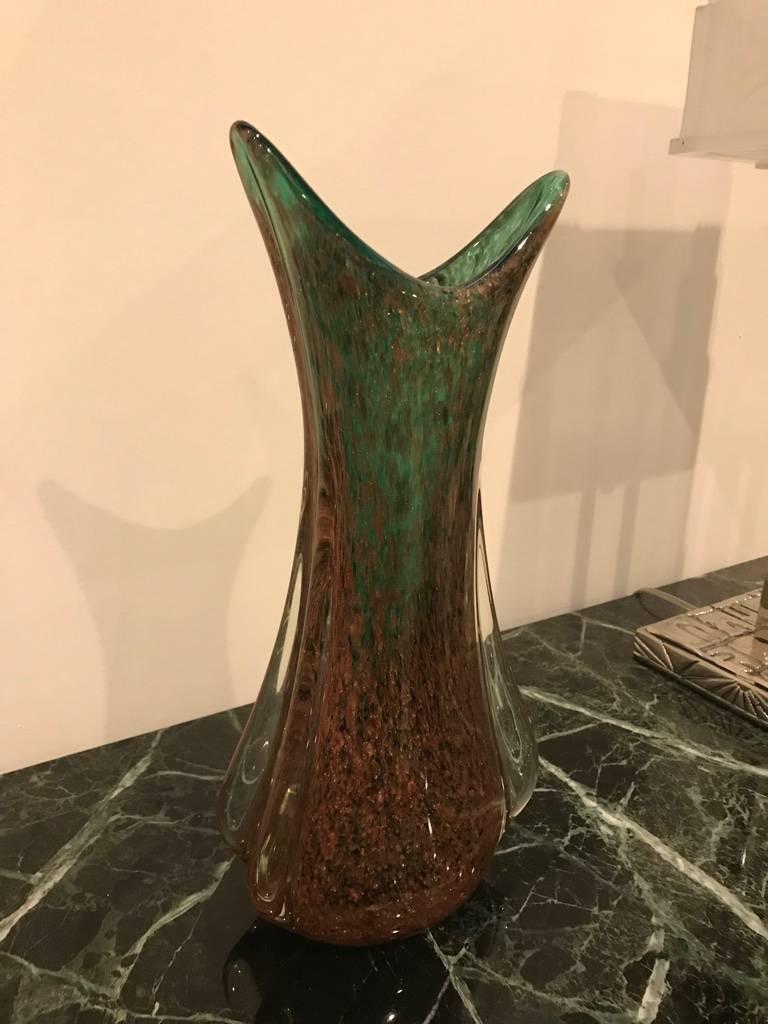 Beautiful Mid-Century Modern Murano multi-color vase.