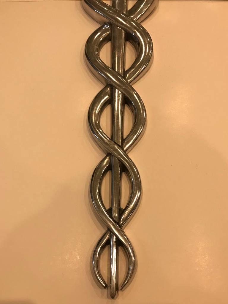 Mid-Century Modern Chrome Medical Plaque Caduceus 4