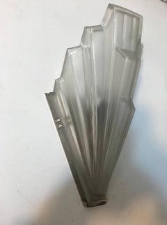 Pair of French Art Deco Skyscraper Sconces Signed by Sabino