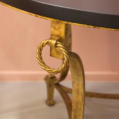 Neoclassical Oval French Coffee Table by Maison Ramsey in Slade, Gold Plating