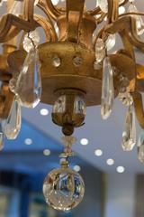 Neoclassical French Chandelier by Maison Bagues with Crystals and Gold Plating