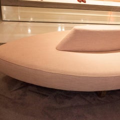 Contemporary Bench in Blush on Solid Bronze Feet, Custom Design by Peter Preller