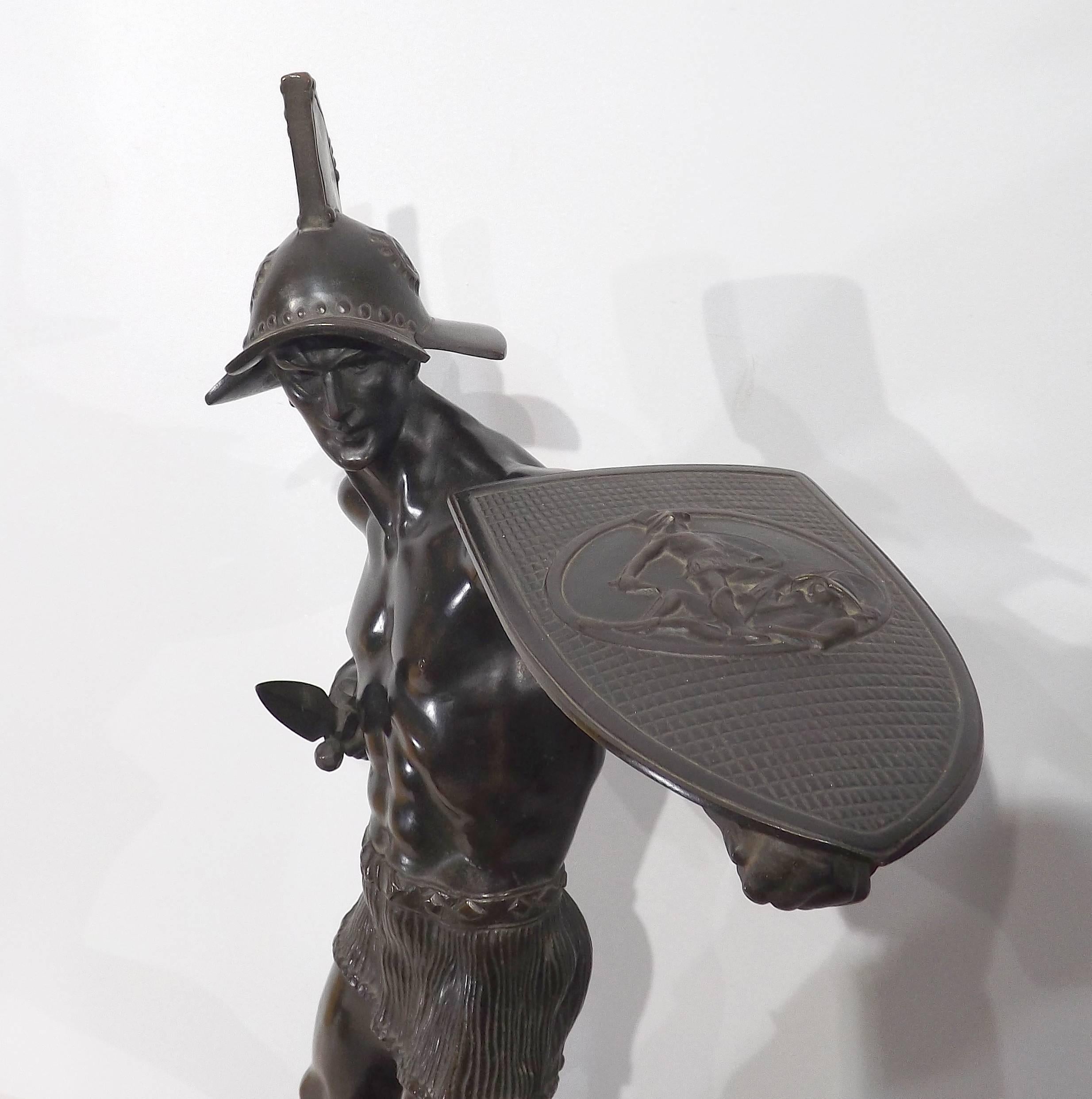 'Gladiator' Art Deco Bronze Sculpture by Bruno Zach In Good Condition In Charlevoix, MI