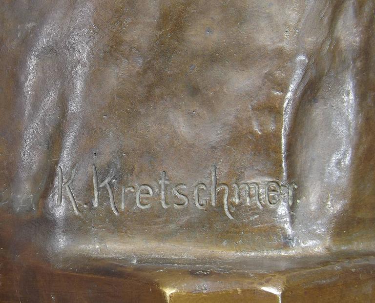 Original Bronze Sculpture by German Artist Karl Kretschmer, 'Ready to ...