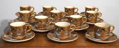 12 Satsuma Cups and Saucers Sets in Silk Lined Presentation Case