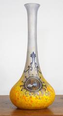 Early 20th Century Art Nouveau Vase with Swan Decor by Legras