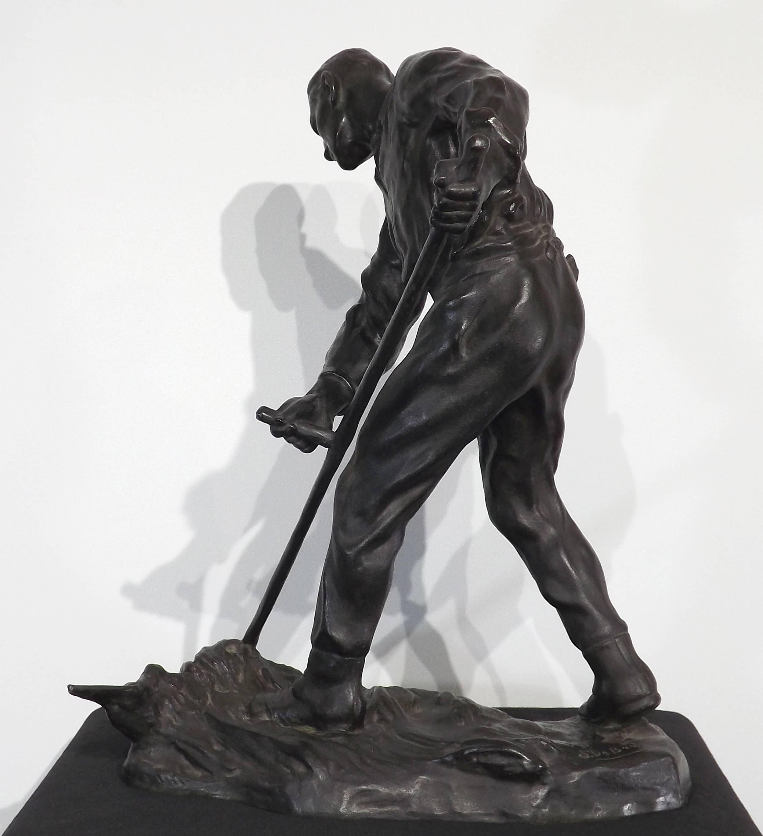 Patinated 'Harvest Time' Bronze Sculpture by Oscar De Beul
