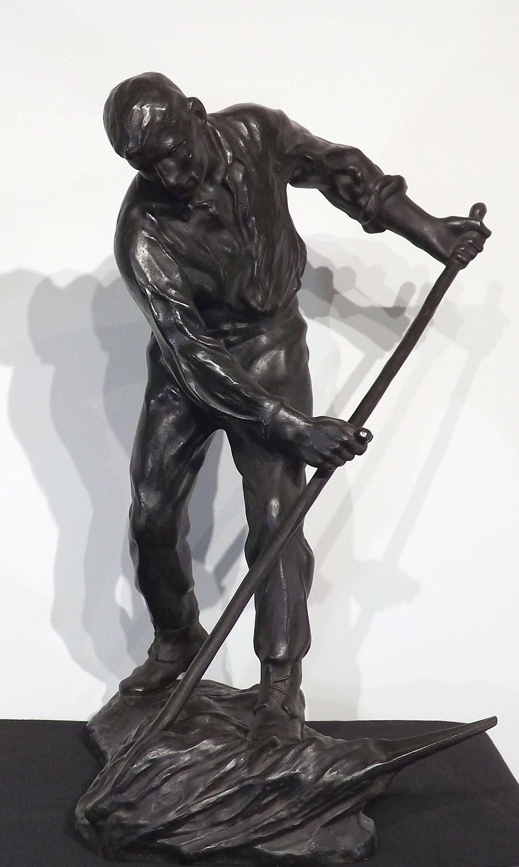 'Harvest Time' Bronze Sculpture by Oscar De Beul In Excellent Condition In Charlevoix, MI