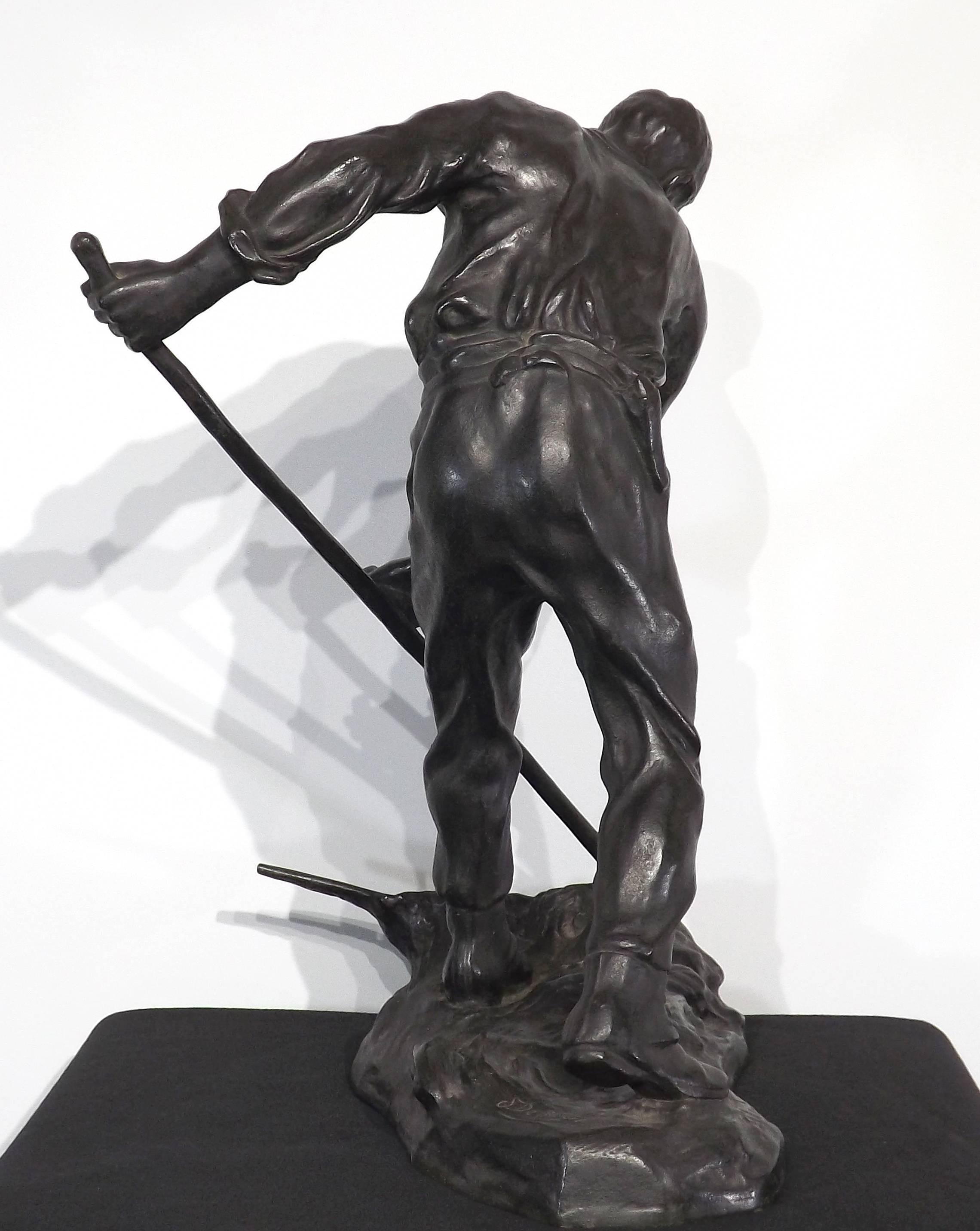 20th Century 'Harvest Time' Bronze Sculpture by Oscar De Beul