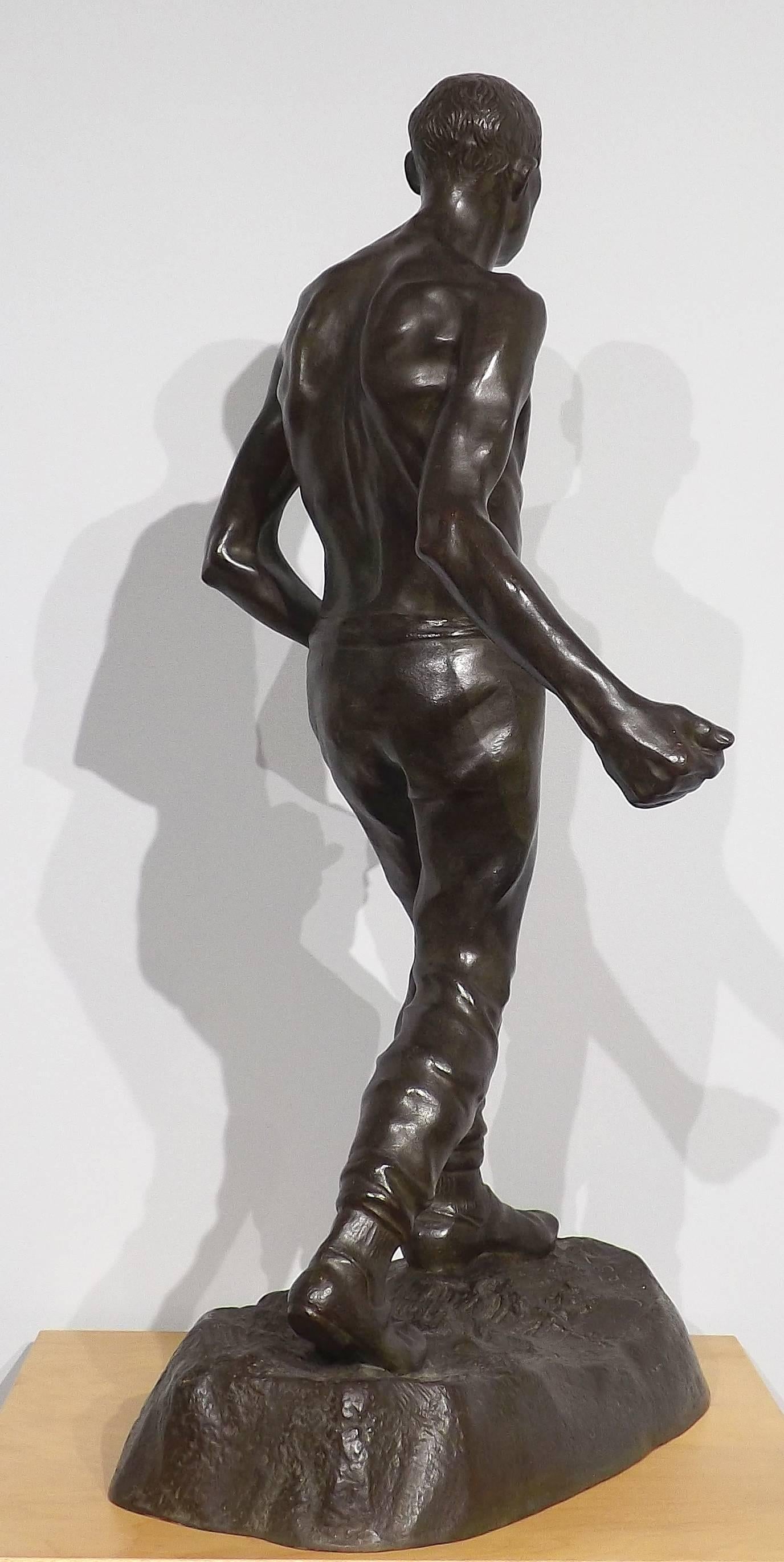 'The Farmer' by Belgian Sculptor Jules Olest For Sale 1