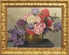 'Rhododendrons' Floral Painting by Dutch Artist Carl Schlüter