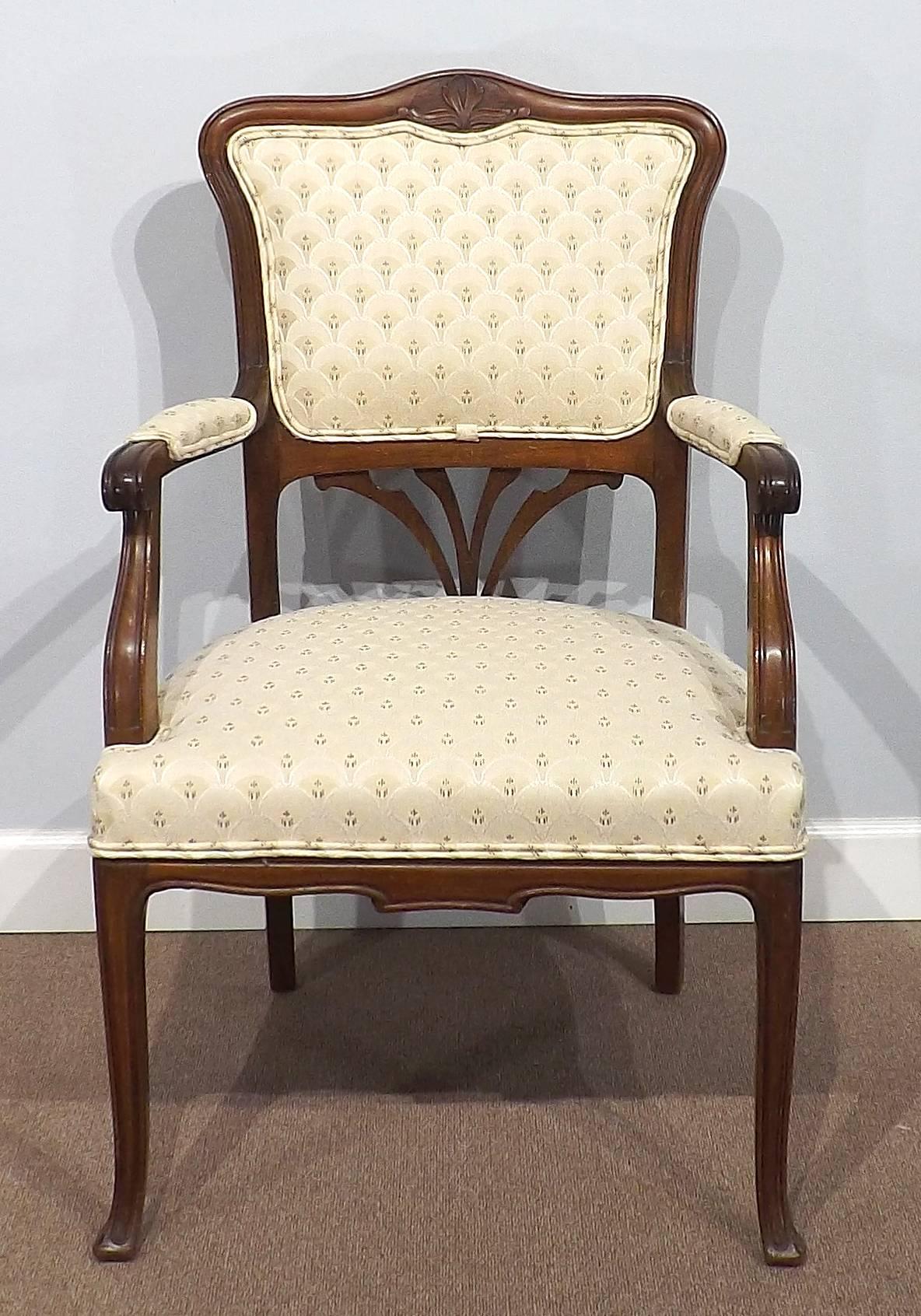 Dutch Art Nouveau Mahogany Chair For Sale