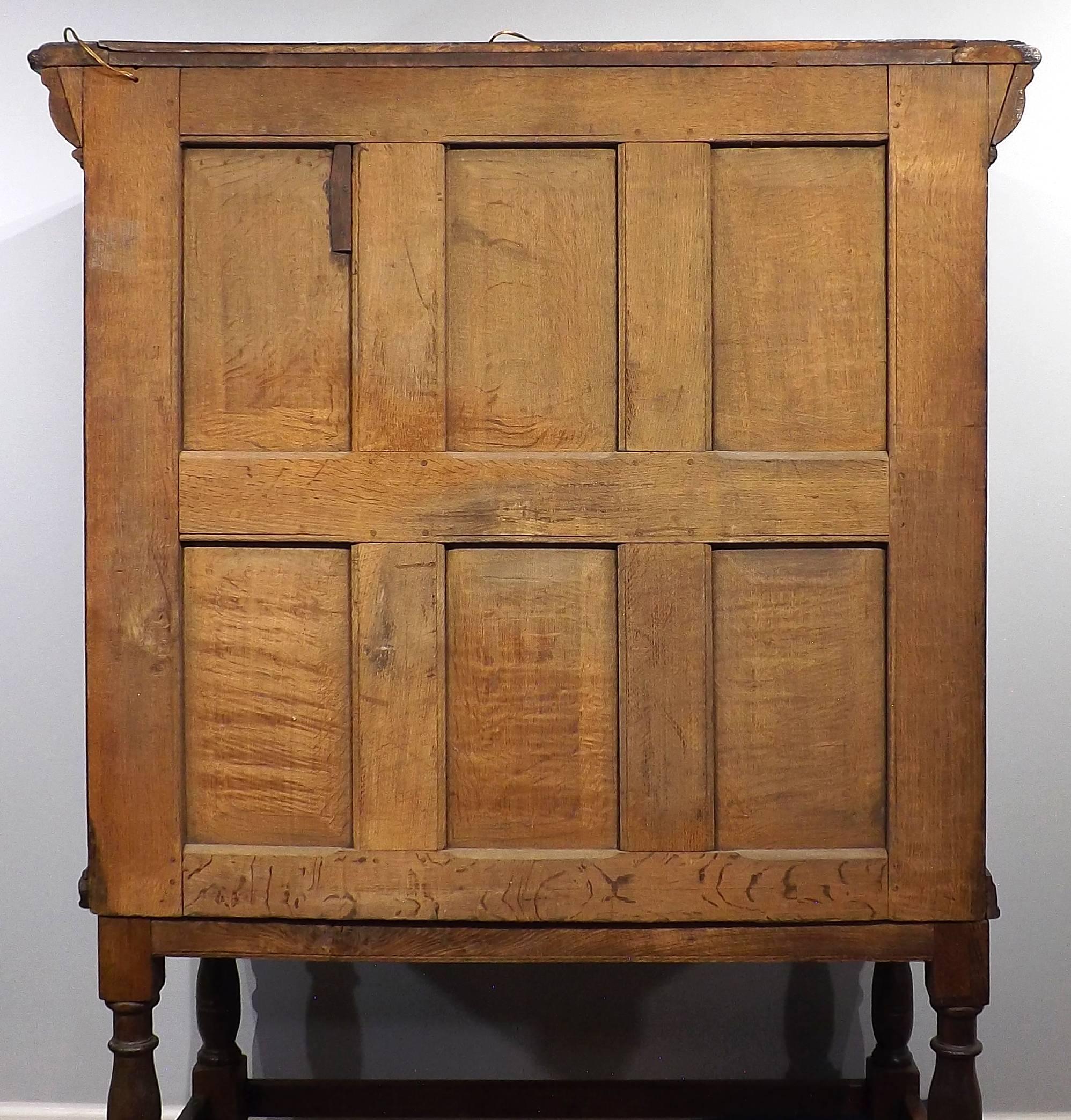 Oak Museum Quality 16th Century Footed Chest For Sale