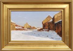 'Village Sous La Neige' Original Painting by Belgian Artist Pierre Colson