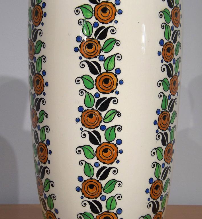 Art Deco Flower Vase by Boch Freres Keramis For Sale at 1stDibs