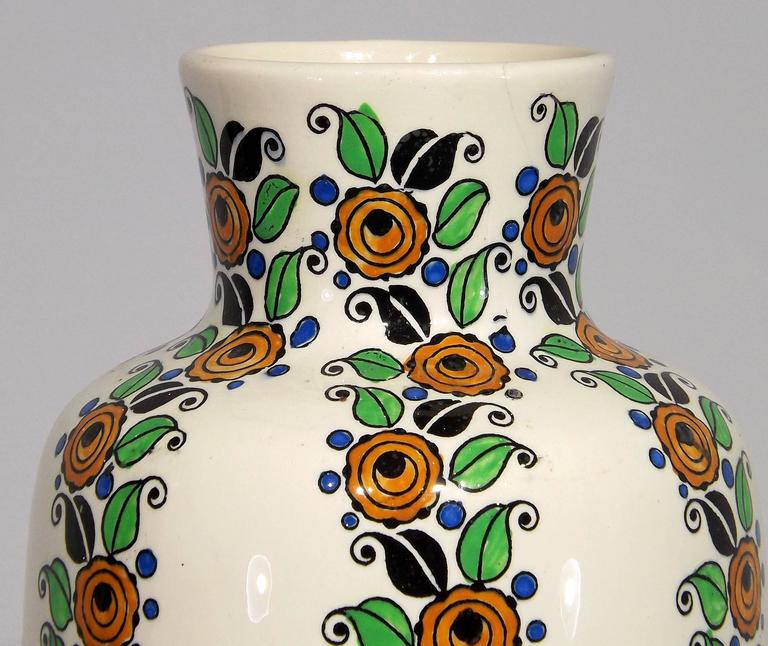 Art Deco Flower Vase by Boch Freres Keramis For Sale at 1stDibs