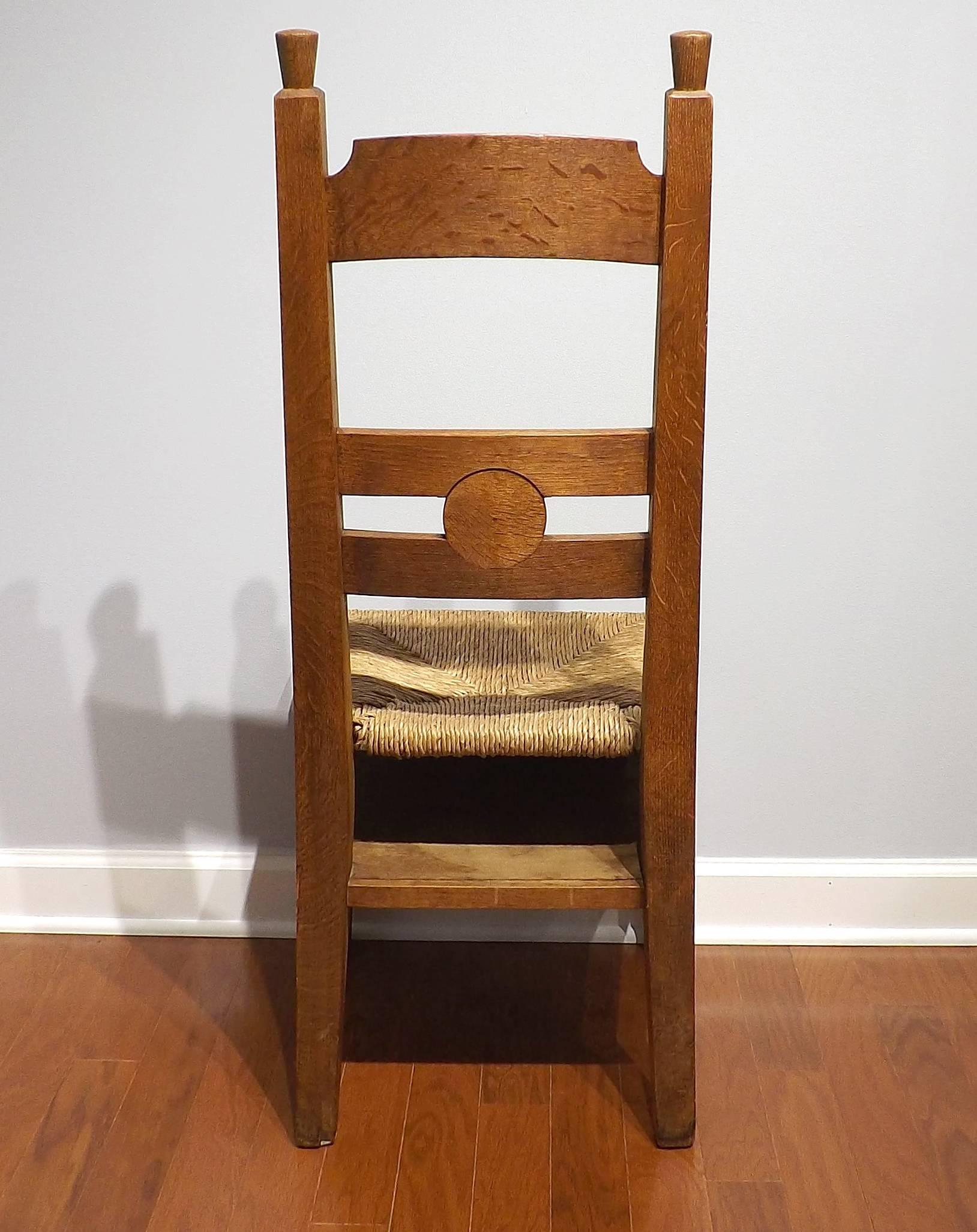 Carved Collection of Dutch Arts and Crafts Church Chairs 'Alpha - Omega', circa 1910 For Sale