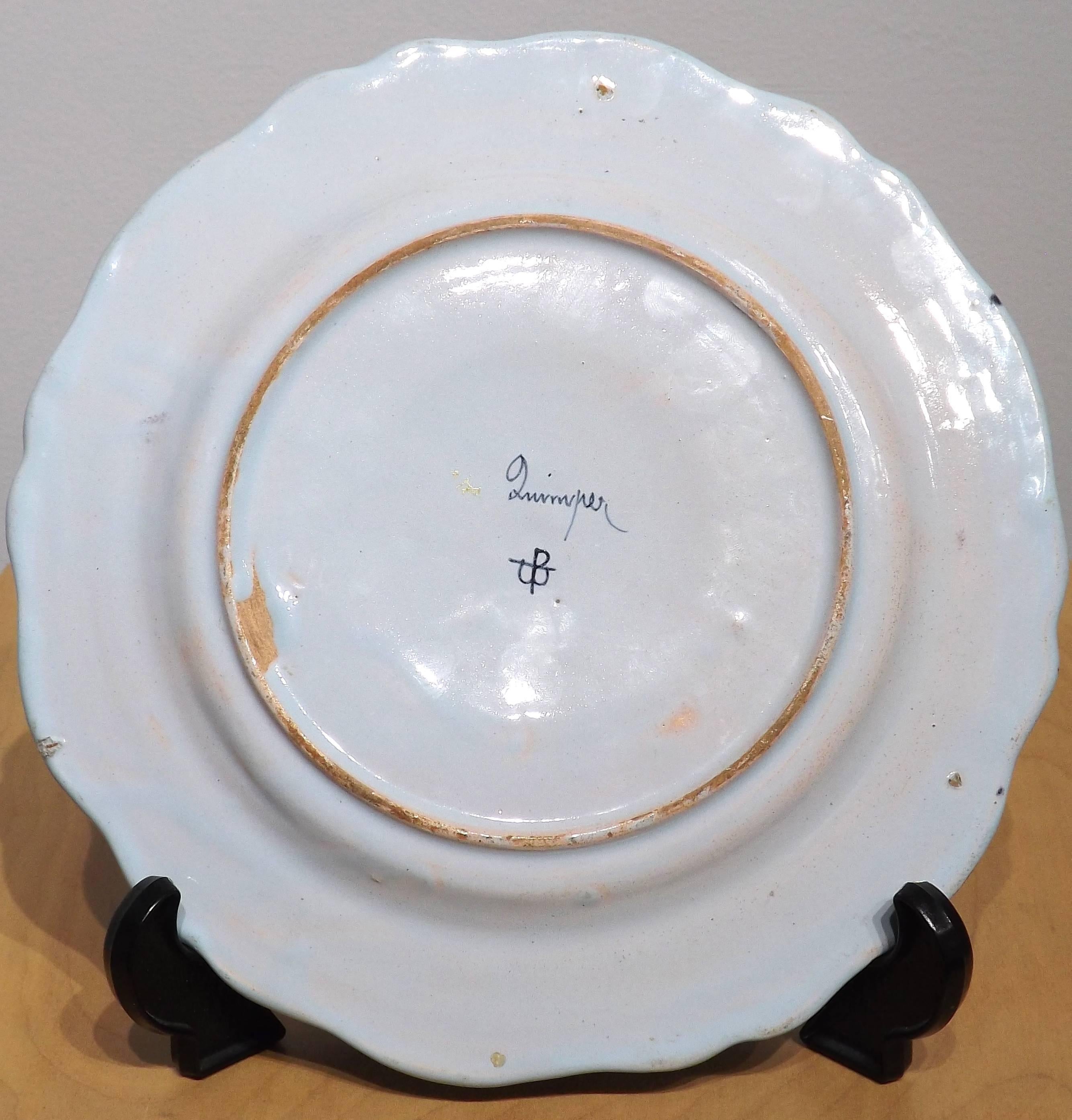 French Early 1900s Decor Riche Quimper Plate