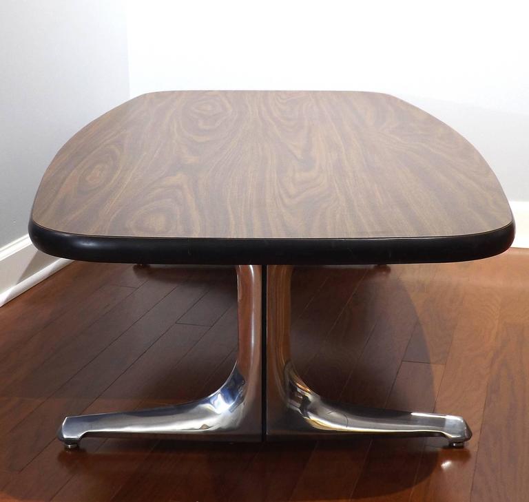 MidCentury Coffee Table with Cast Chromed Aluminum Legs by Chromcraft