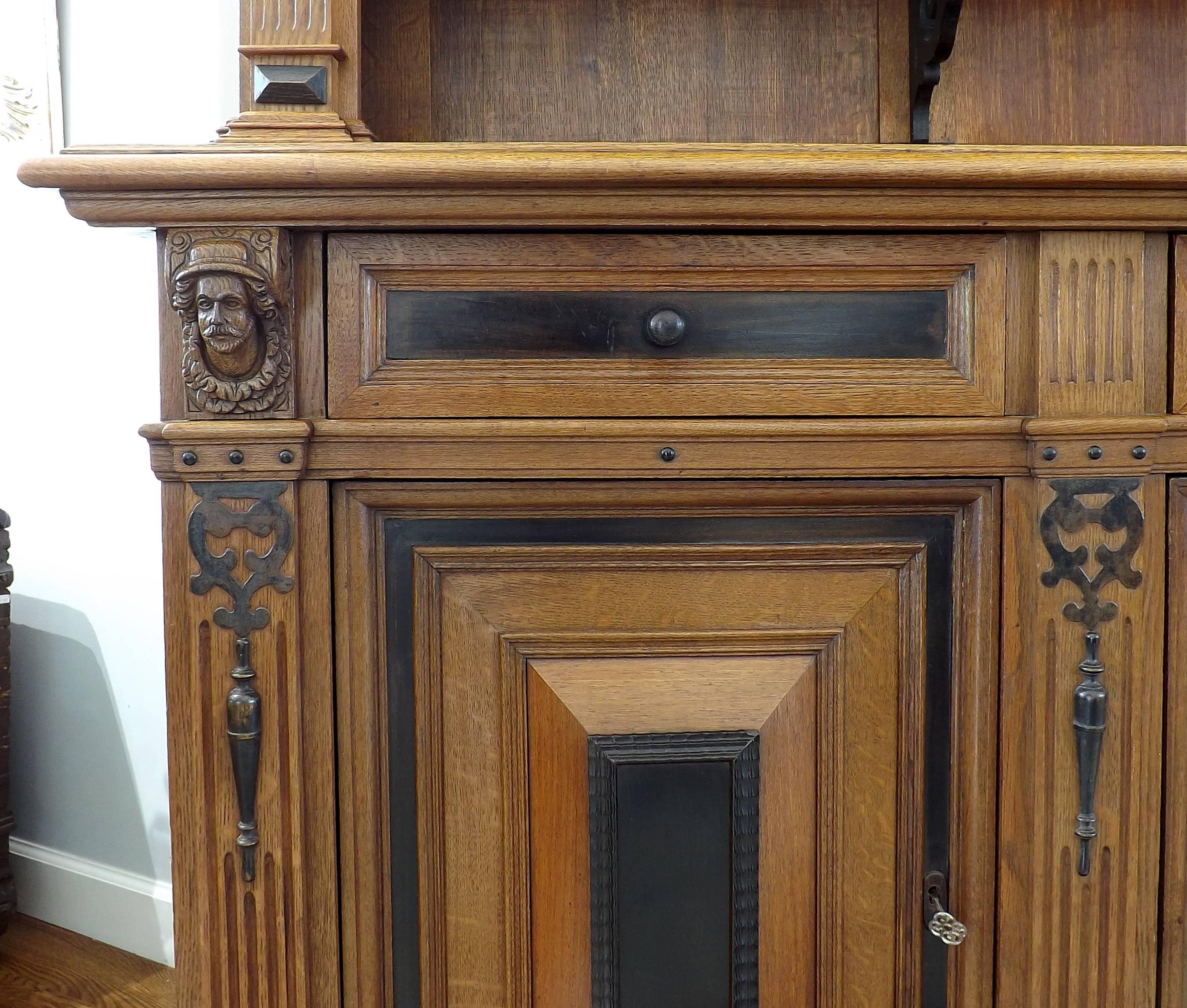 Dutch 19th Century Renaissance Style Three-Door Cabinet