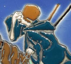 Lone Hunter, Enameled Wall Plate by Amphora