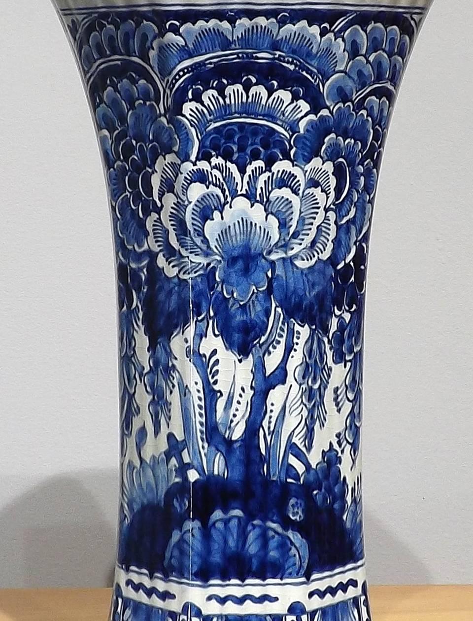 Dutch Pair of Royal Delft Blue Vases