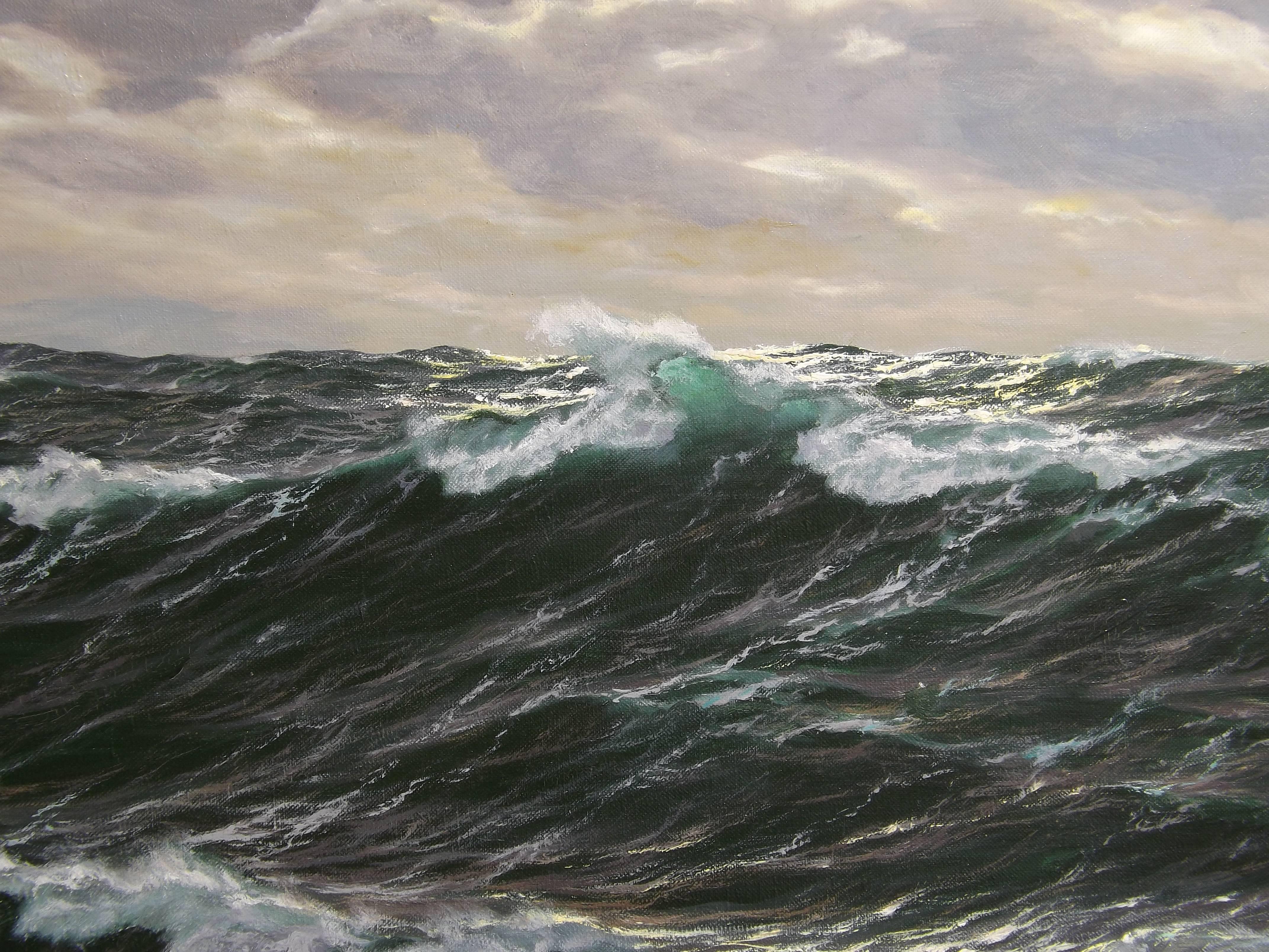 German 'Cresting Wave' Original Oil Painting by Patrick von Kalckreuth