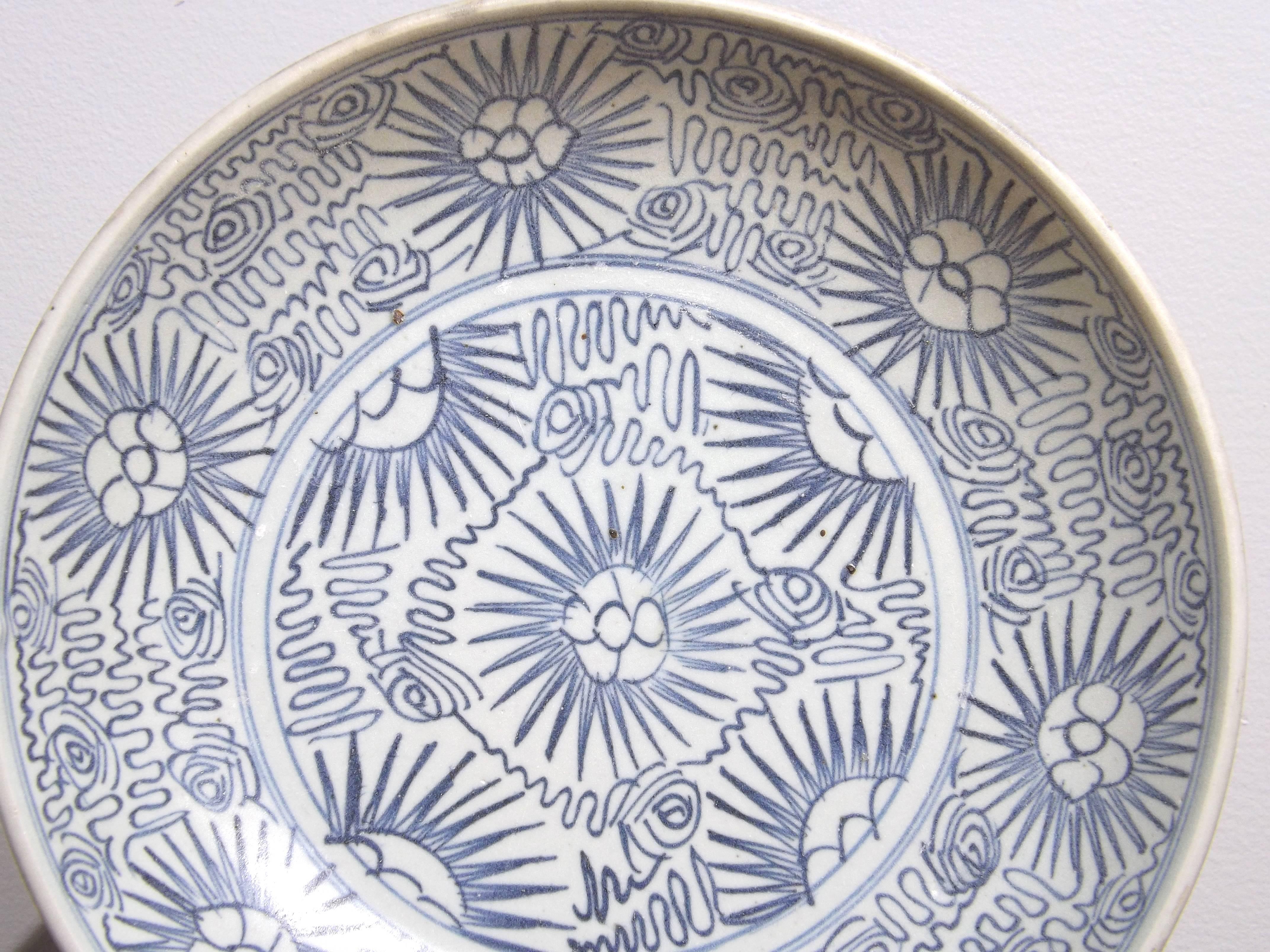 Eleven inch blue and white plate in the 