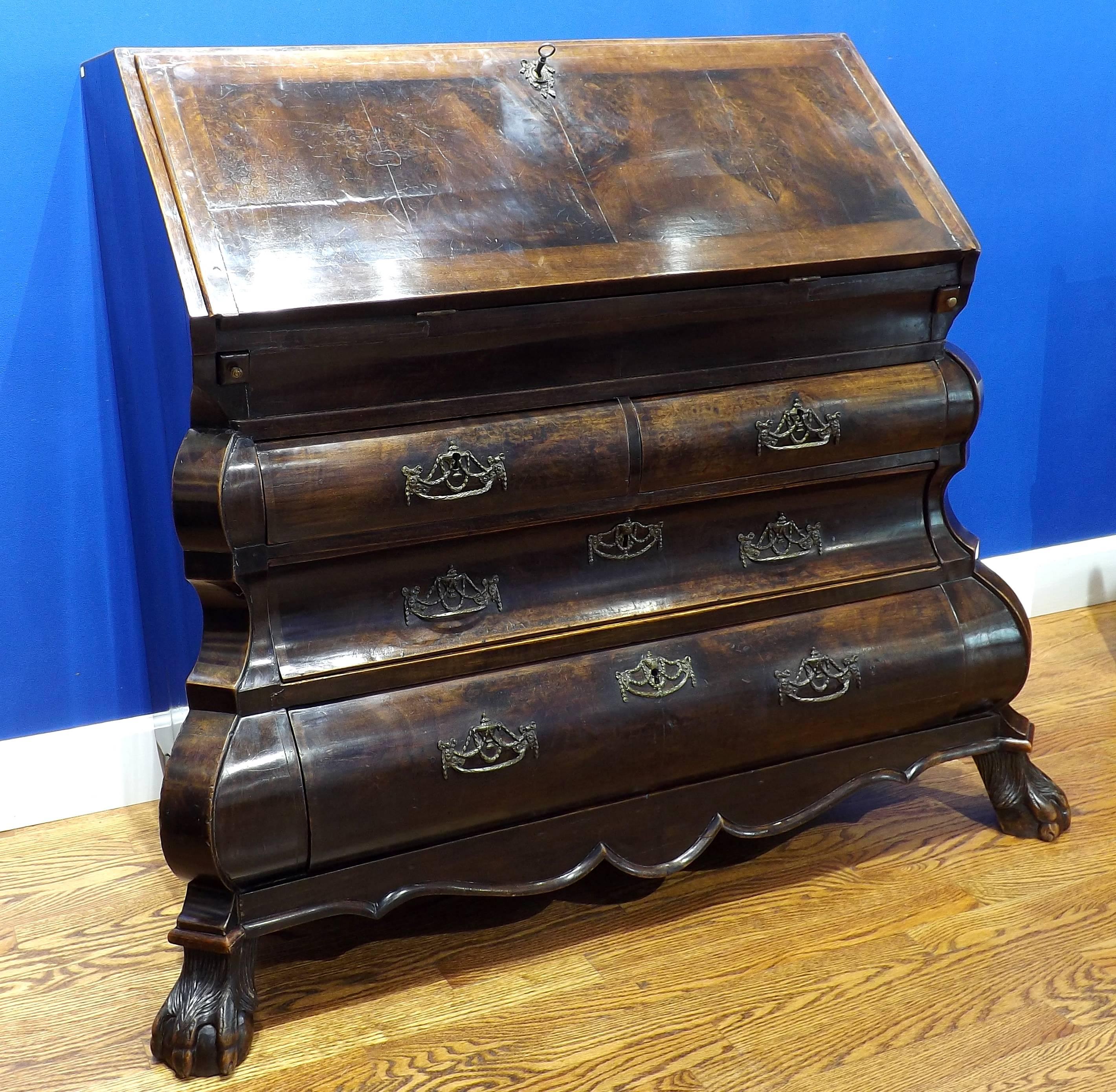 18th Century and Earlier 18th Century Double Bowed Desk with Secret Compartments