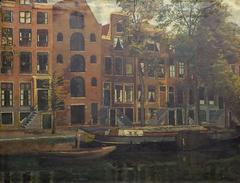 'The Brewer's Canal - Amsterdam' Oil Painting by Louis Rempt